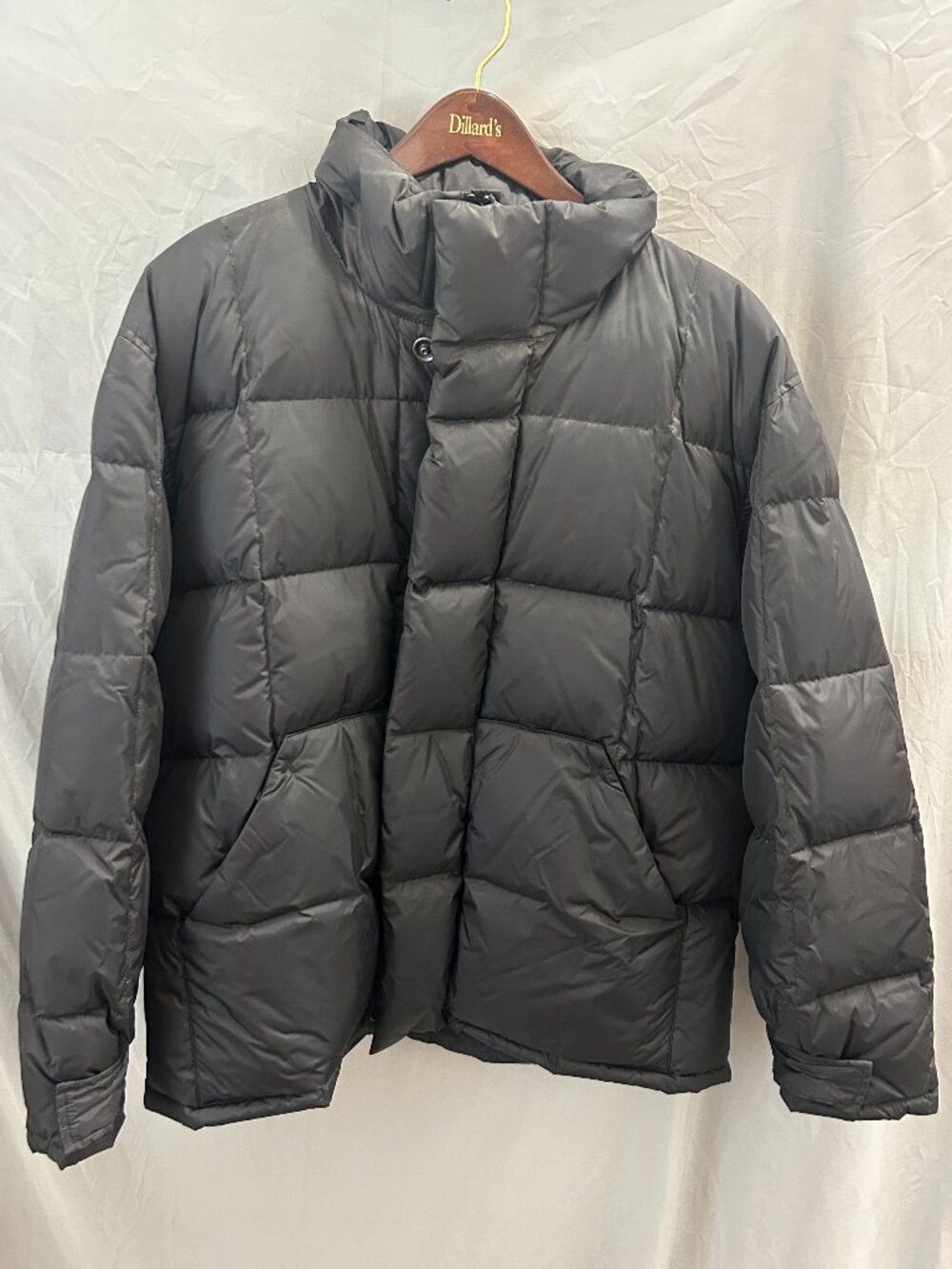 Daniel Cremieux Collection Down Puffer Men's XXL Black Coat with Hidden Hood